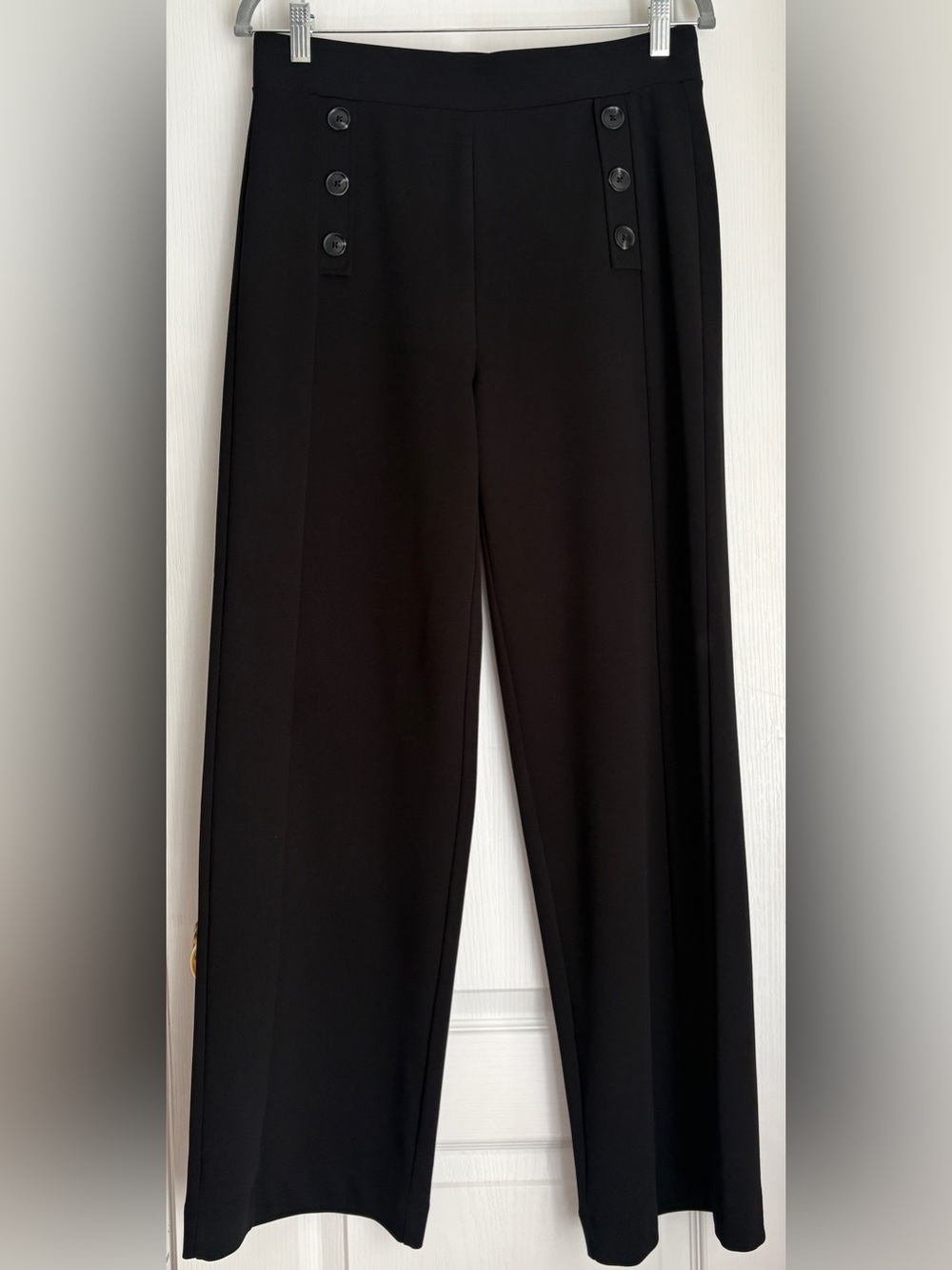 LOFT Black Wide Leg Sailor Trousers Size Small 30.5" Inseam